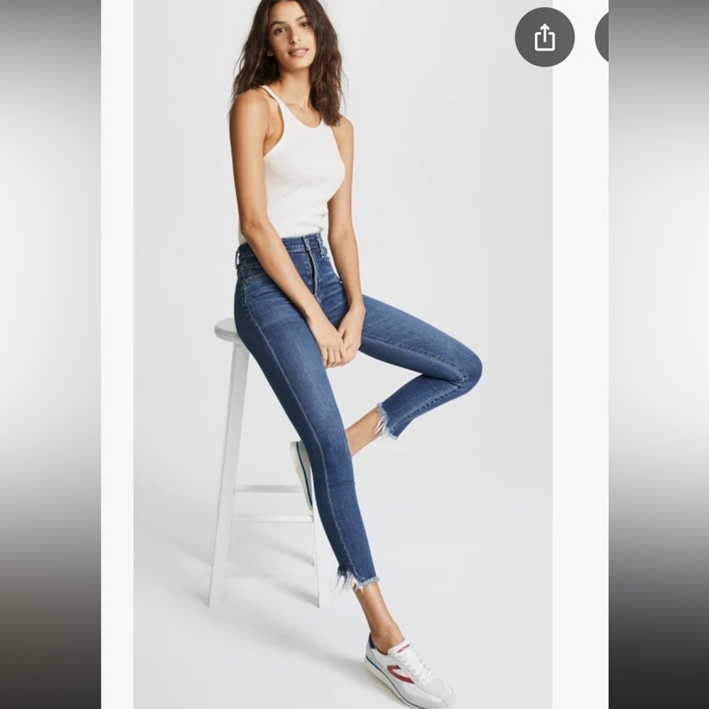 Citizens‎ of Humanity Rocket Crop High Rise Skinny Jeans Blue Step Hem 25